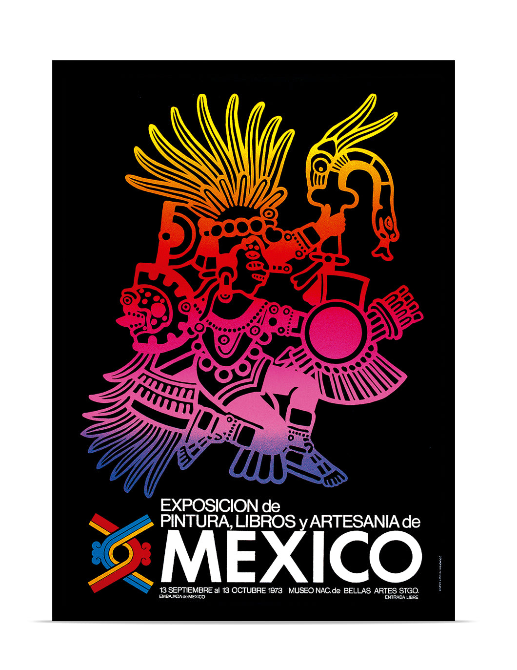 Afiche "Exposición Pinturas, Libros y Artesanías de México"