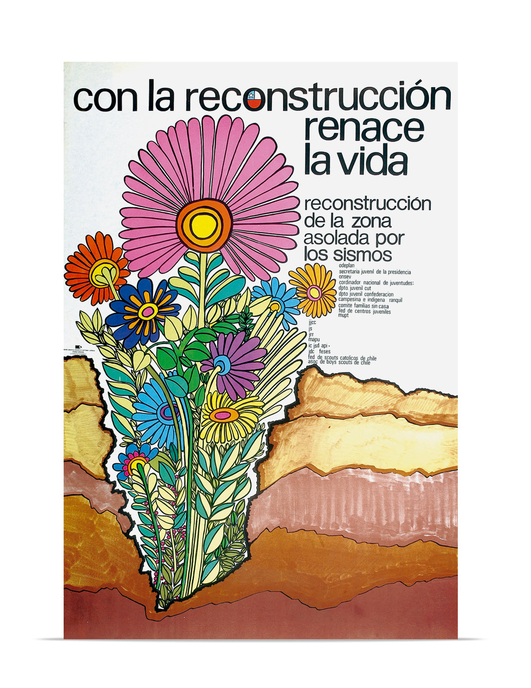 Afiche Enmarcado "Con la reconstrucción renace la vida"